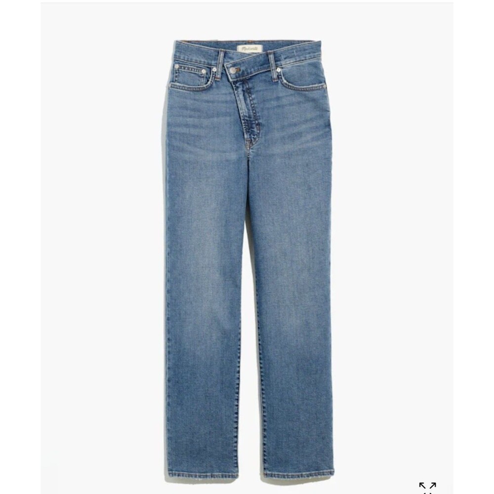 Madewell Perfect Vintage Crossover Jeans 29 Asymmetric Fly High Rise Denim